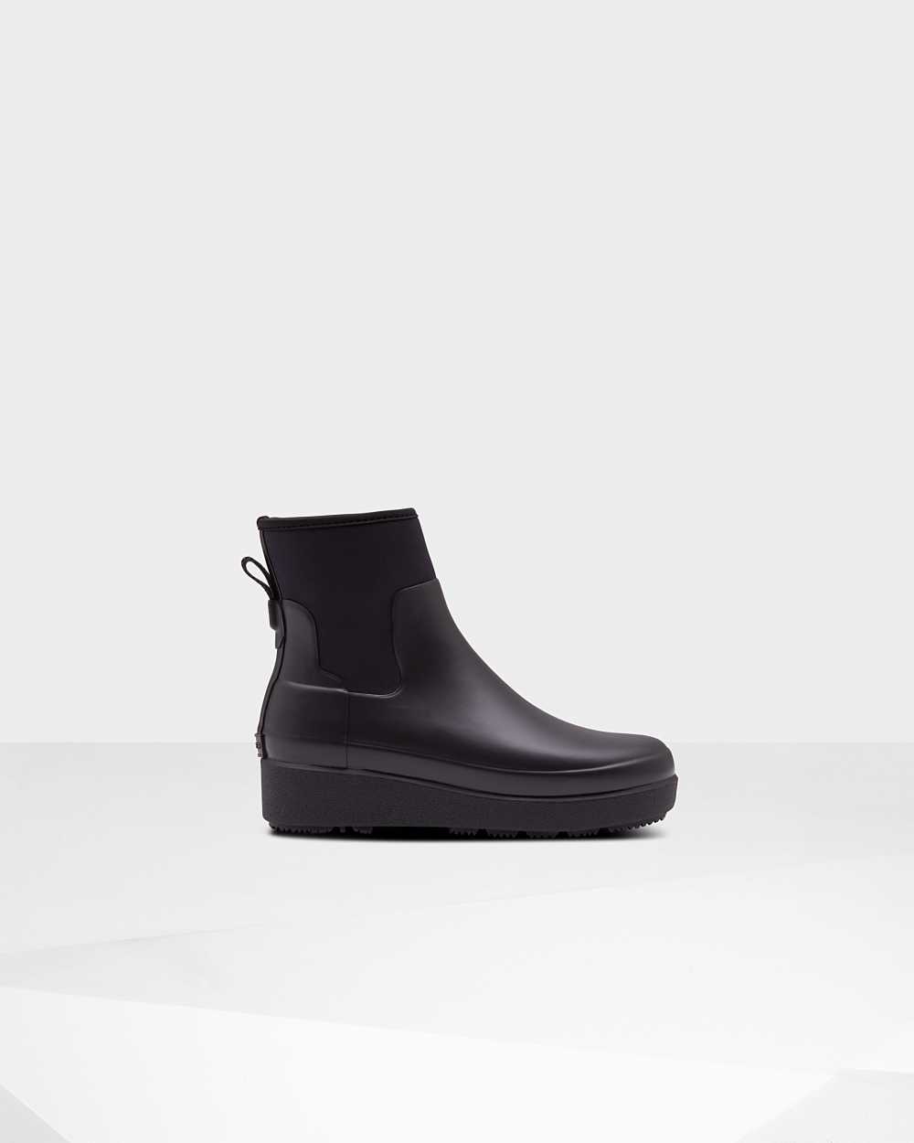 Hunter Refined Slim Fit Neoprene Creeper Chelsea Støvler Sort - Hunter Chelsea Støvler Dame | XUM320